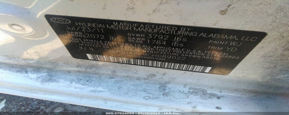 5NPDH4AE9CH089022 2012 HYUNDAI ELANTRA photo no. 9