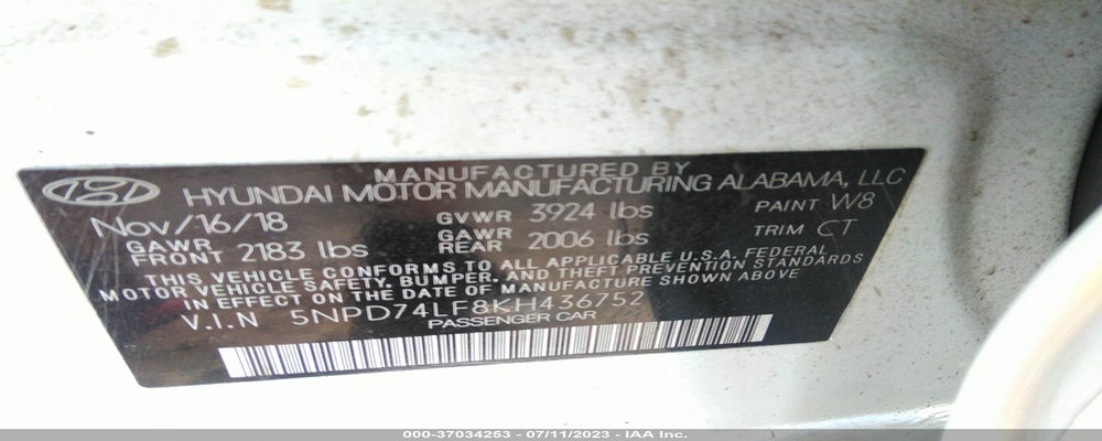 5NPD74LF8KH436752 2019 HYUNDAI ELANTRA photo no. 9