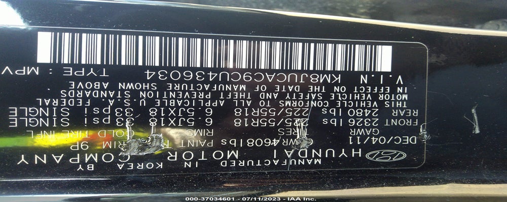 KM8JUCAC9CU436034 2012 HYUNDAI TUCSON photo no. 9