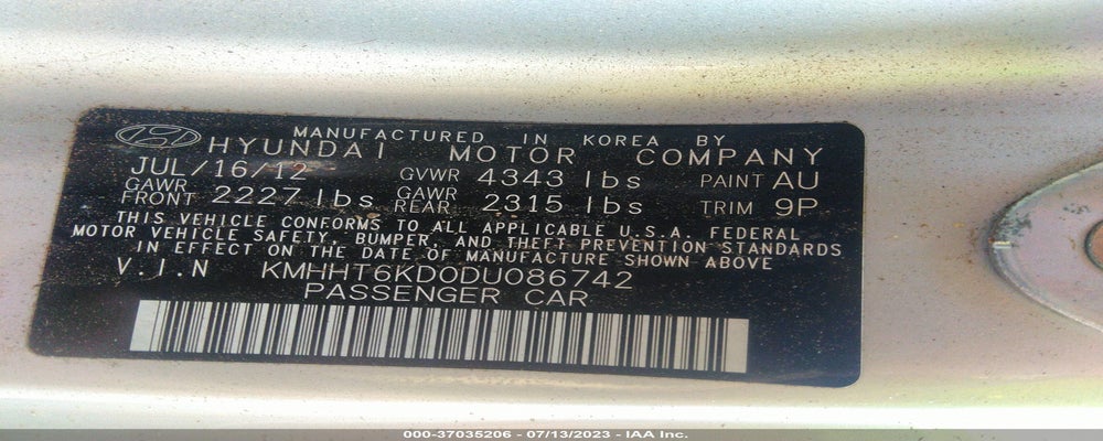 KMHHT6KD0DU086742 2013 HYUNDAI GENESIS COUPE photo no. 9