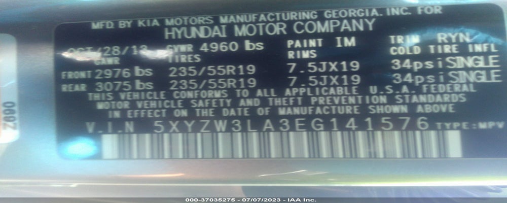 5XYZW3LA3EG141576 2014 HYUNDAI SANTA FE SPORT photo no. 9
