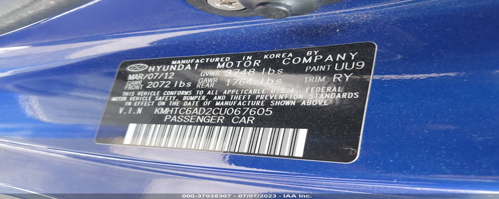 KMHTC6AD2CU067605 2012 HYUNDAI VELOSTER photo no. 9
