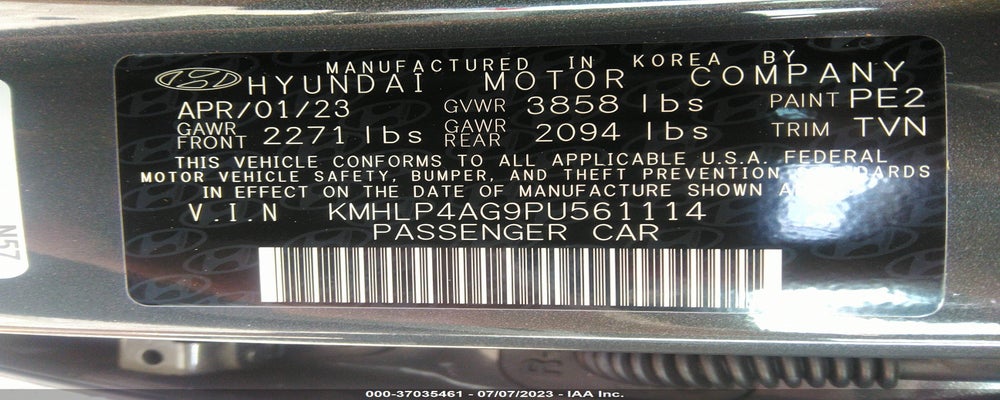 KMHLP4AG9PU561114 2023 HYUNDAI ELANTRA photo no. 9