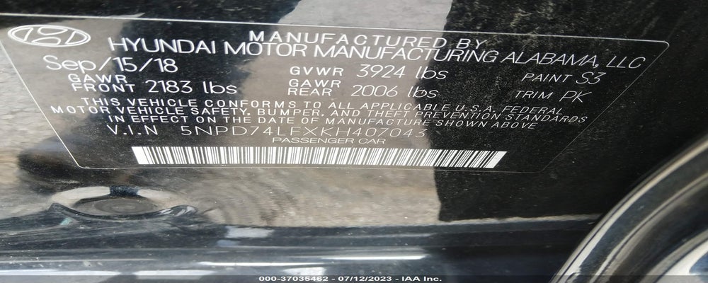 5NPD74LFXKH407043 2019 HYUNDAI ELANTRA photo no. 9