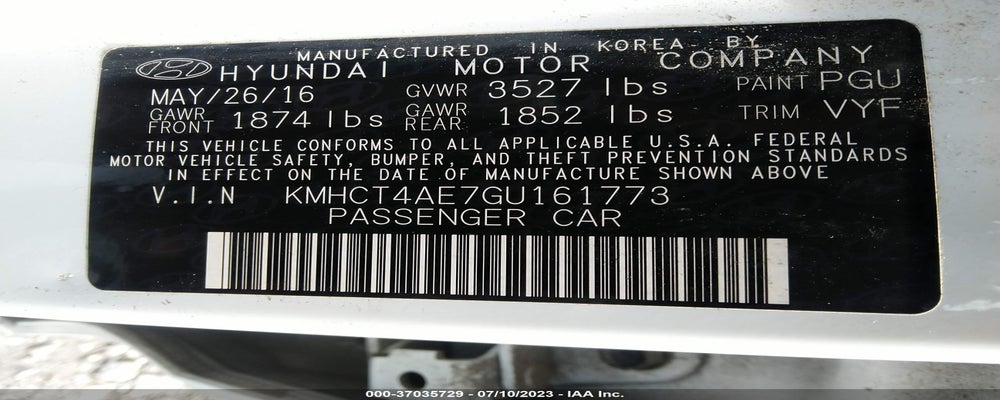 KMHCT4AE7GU161773 2016 HYUNDAI ACCENT photo no. 9