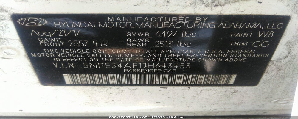 5NPE34AF1JH643453 2018 HYUNDAI SONATA photo no. 9