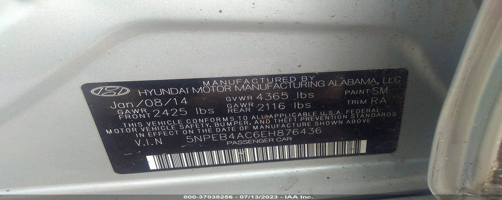 5NPEB4AC6EH876436 2014 HYUNDAI SONATA photo no. 9