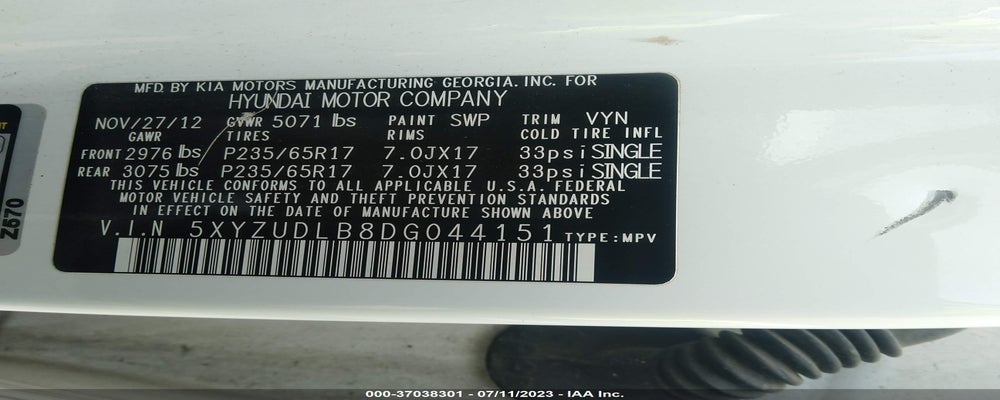 5XYZUDLB8DG044151 2013 HYUNDAI SANTA FE SPORT photo no. 9