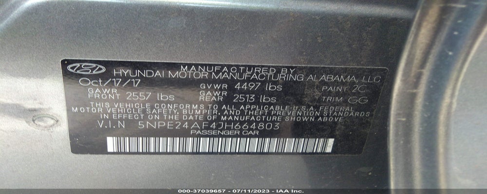 5NPE24AF4JH664803 2018 HYUNDAI SONATA photo no. 9