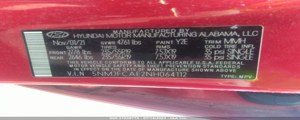 5NMJFCAE2NH064112 2022 HYUNDAI TUCSON photo no. 9