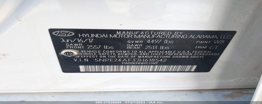 5NPE24AF3JH618542 2018 HYUNDAI SONATA photo no. 9