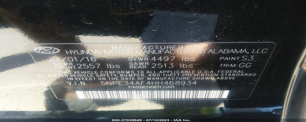 5NPE34AF4HH468934 2017 HYUNDAI SONATA photo no. 9