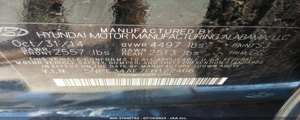 5NPE34AF7FH122406 2015 HYUNDAI SONATA photo no. 9