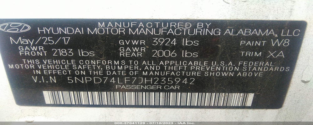 5NPD74LF7JH235942 2018 HYUNDAI ELANTRA photo no. 9