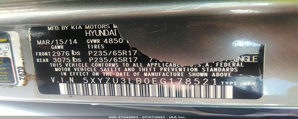 5XYZU3LB0EG178521 2014 HYUNDAI SANTA FE SPORT photo no. 9