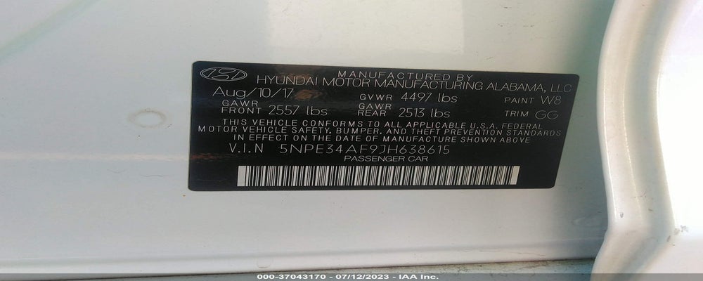5NPE34AF9JH638615 2018 HYUNDAI SONATA photo no. 9