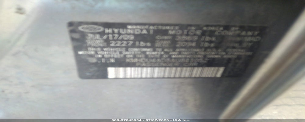 KMHDU4AD8AU841052 2010 HYUNDAI ELANTRA photo no. 9