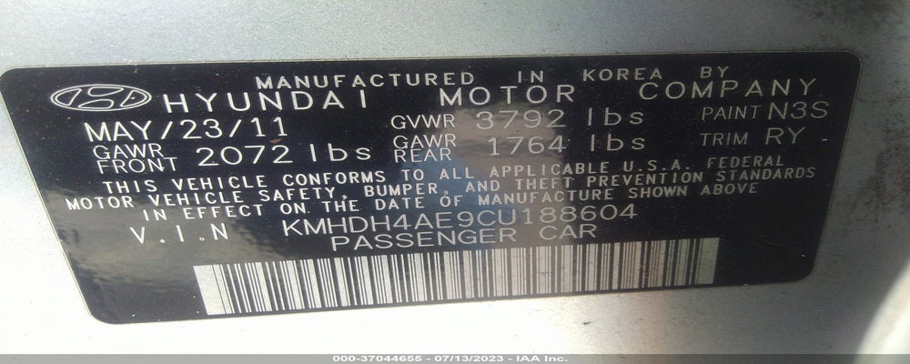KMHDH4AE9CU188604 2012 HYUNDAI ELANTRA photo no. 9