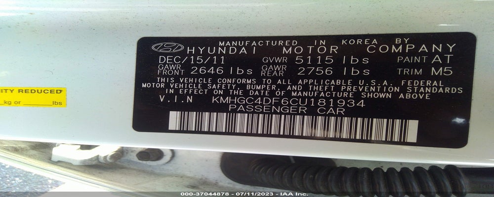 KMHGC4DF6CU181934 2012 HYUNDAI GENESIS photo no. 9
