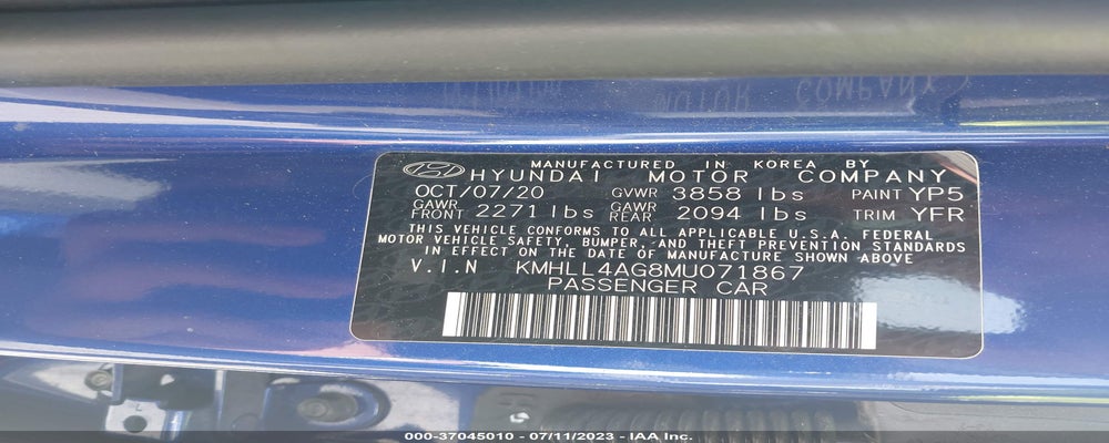 KMHLL4AG8MU071867 2021 HYUNDAI ELANTRA photo no. 9