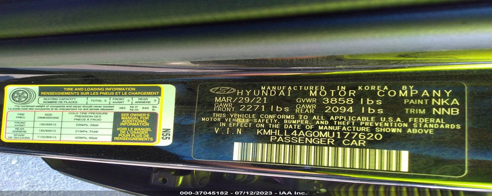 KMHLL4AG0MU177620 2021 HYUNDAI ELANTRA photo no. 9