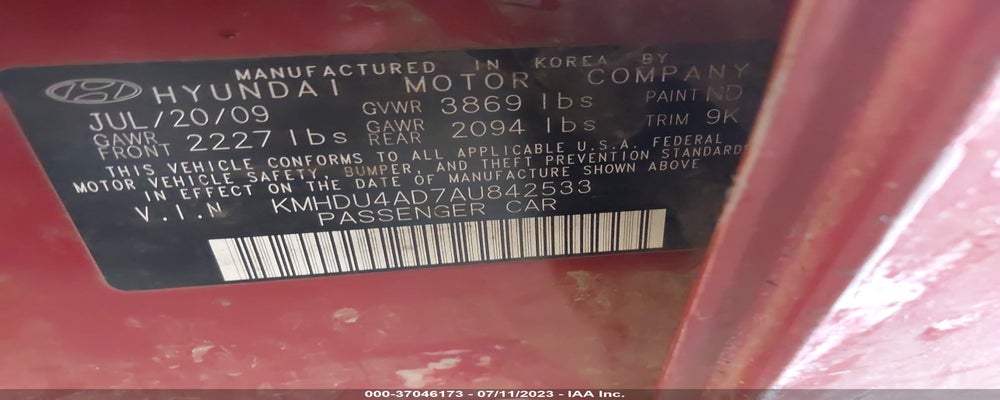 KMHDU4AD7AU842533 2010 HYUNDAI ELANTRA photo no. 9