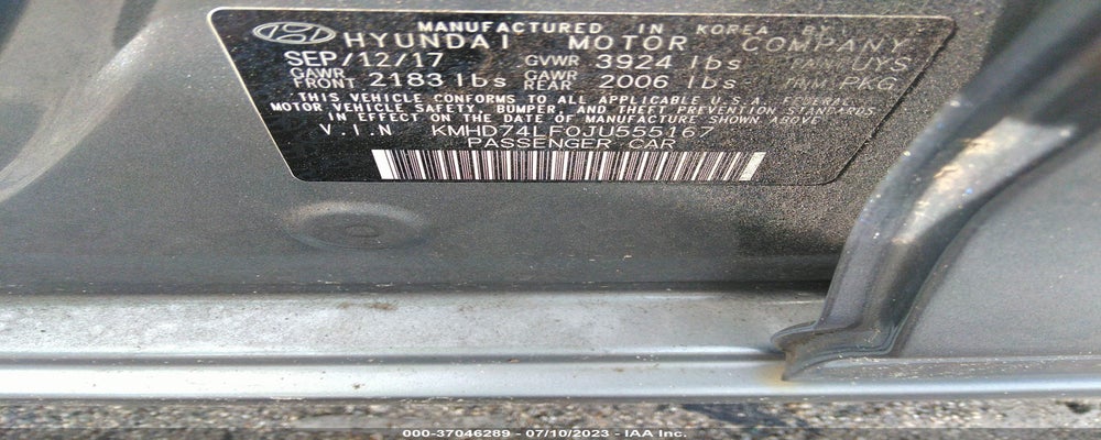 KMHD74LF0JU555167 2018 HYUNDAI ELANTRA photo no. 9