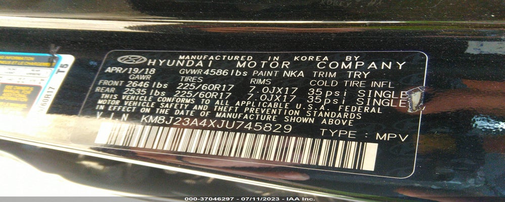 KM8J23A4XJU745829 2018 HYUNDAI TUCSON photo no. 9