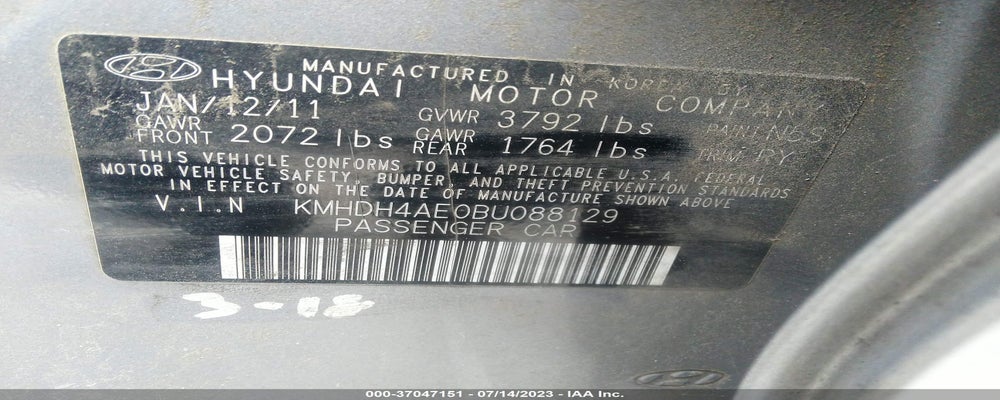 KMHDH4AE0BU088129 2011 HYUNDAI ELANTRA photo no. 9