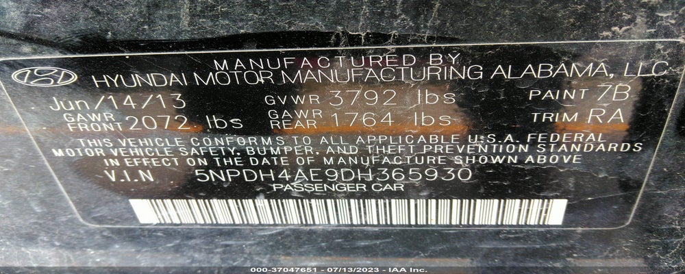 5NPDH4AE9DH365930 2013 HYUNDAI ELANTRA photo no. 9