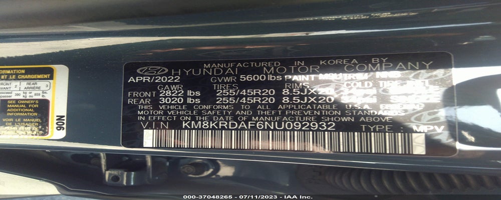 KM8KRDAF6NU092932 2022 HYUNDAI IONIQ 5 photo no. 9