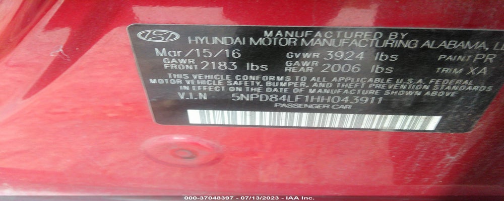 5NPD84LF1HH043911 2017 HYUNDAI ELANTRA photo no. 9