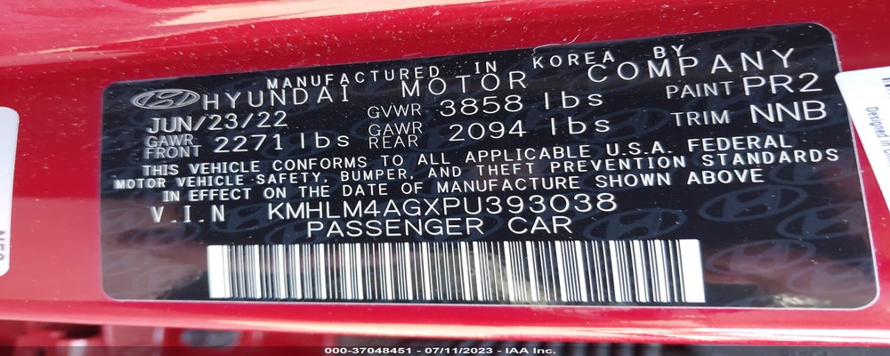 KMHLM4AGXPU393038 2023 HYUNDAI ELANTRA photo no. 9
