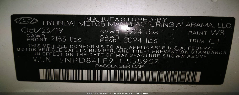 5NPD84LF9LH558907 2020 HYUNDAI ELANTRA photo no. 9