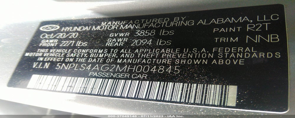5NPLS4AG2MH004845 2021 HYUNDAI ELANTRA photo no. 9