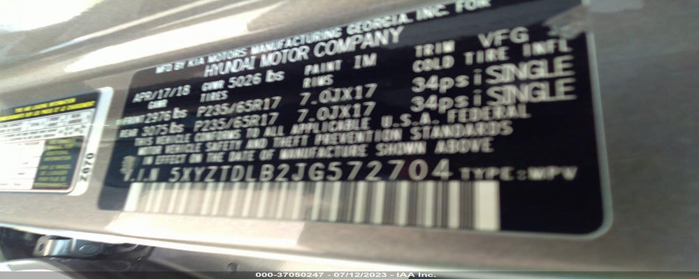 5XYZTDLB2JG572704 2018 HYUNDAI SANTA FE SPORT photo no. 9