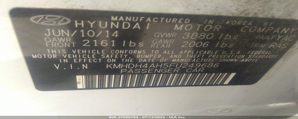 KMHDH4AH5FU249686 2015 HYUNDAI ELANTRA photo no. 9