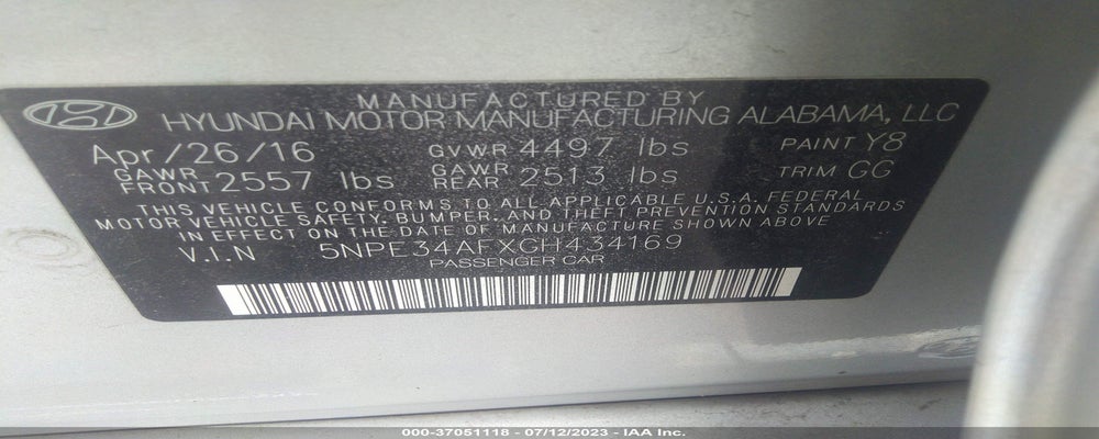 5NPE34AFXGH434169 2016 HYUNDAI SONATA photo no. 9