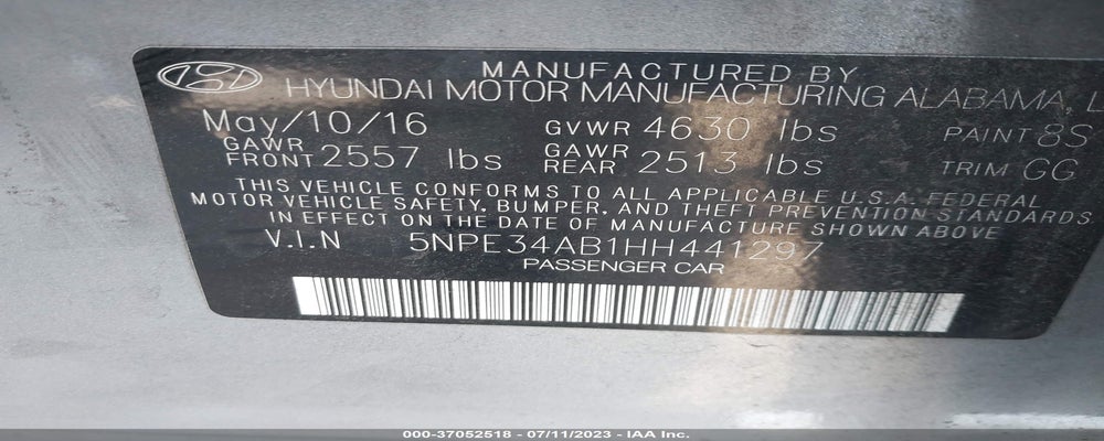 5NPE34AB1HH441297 2017 HYUNDAI SONATA photo no. 9
