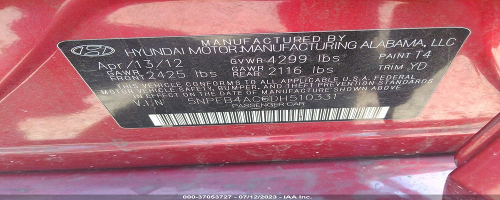 5NPEB4AC6DH510331 2013 HYUNDAI SONATA photo no. 9