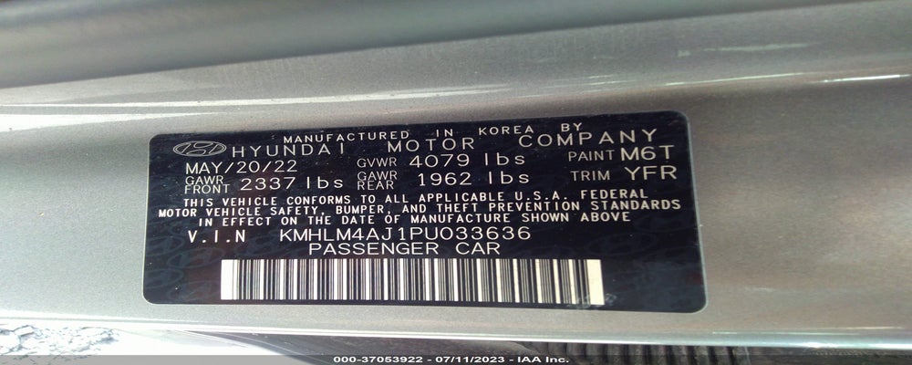 KMHLM4AJ1PU033636 2023 HYUNDAI ELANTRA HYBRID photo no. 9
