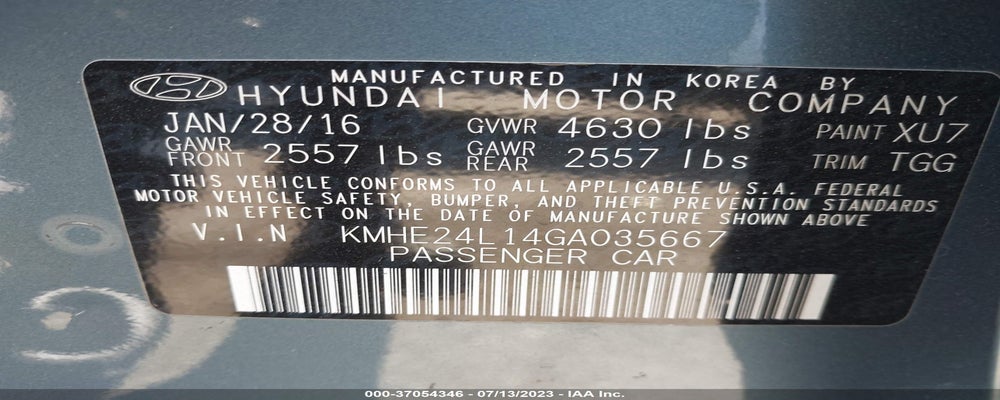 KMHE24L14GA035667 2016 HYUNDAI SONATA HYBRID photo no. 9