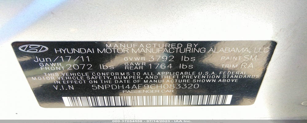 5NPDH4AE9C8083320 2012 HYUNDAI ELANTRA photo no. 9