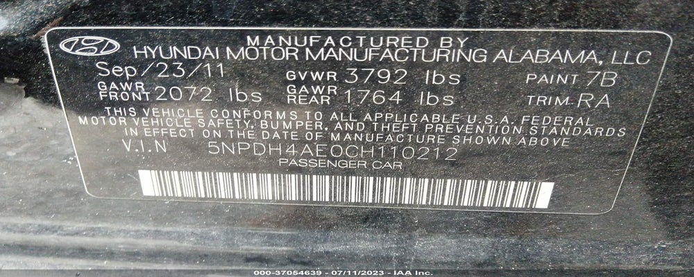 5NPDH4AE0CH110212 2012 HYUNDAI ELANTRA photo no. 9