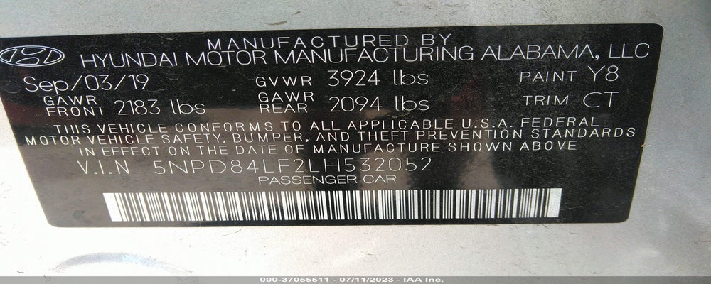 5NPD84LF2LH532052 2020 HYUNDAI ELANTRA photo no. 9