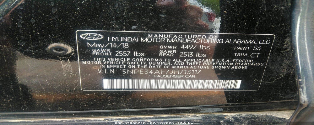 5NPE34AF7JH713117 2018 HYUNDAI SONATA photo no. 9