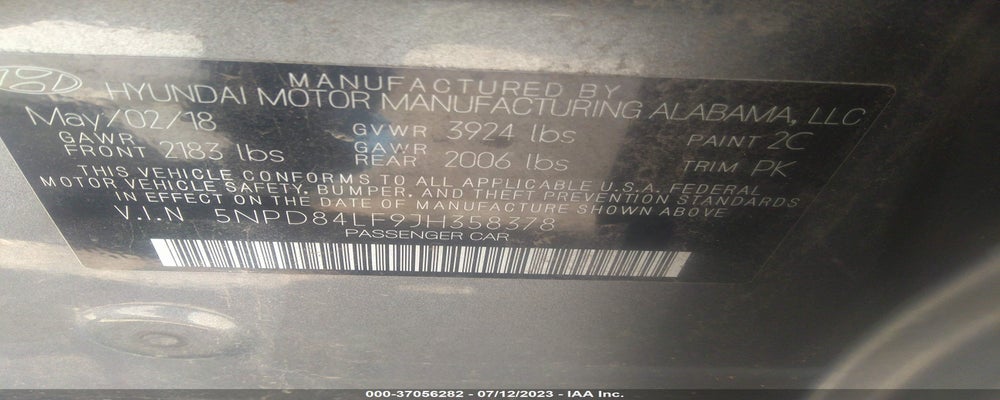 5NPD84LF9JH358378 2018 HYUNDAI ELANTRA photo no. 9