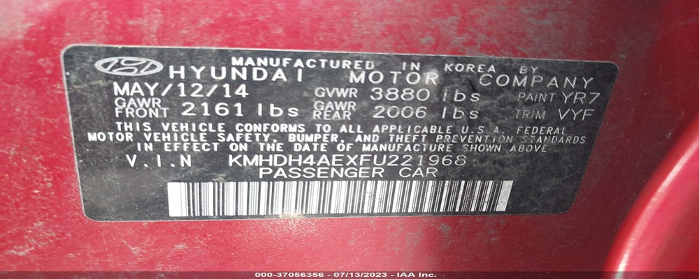 KMHDH4AEXFU221968 2015 HYUNDAI ELANTRA photo no. 9