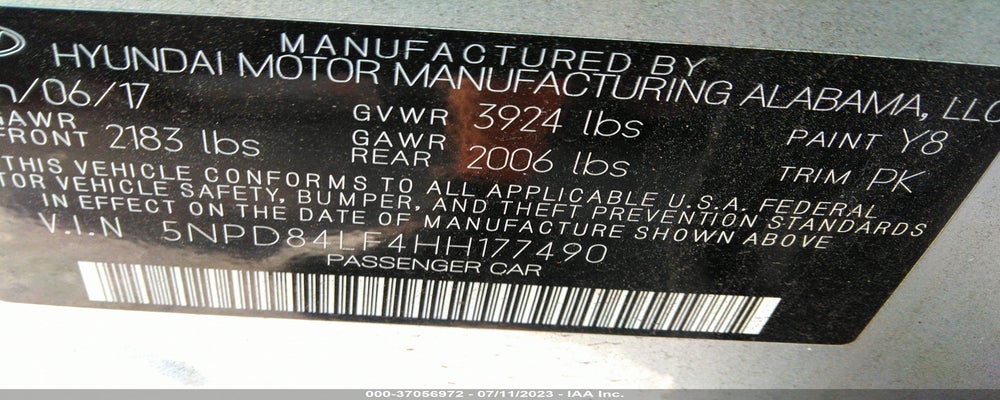 5NPD84LF4HH177490 2017 HYUNDAI ELANTRA photo no. 9
