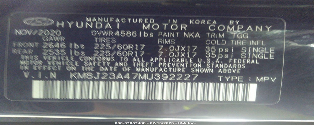 KM8J23A47MU392227 2021 HYUNDAI TUCSON photo no. 9